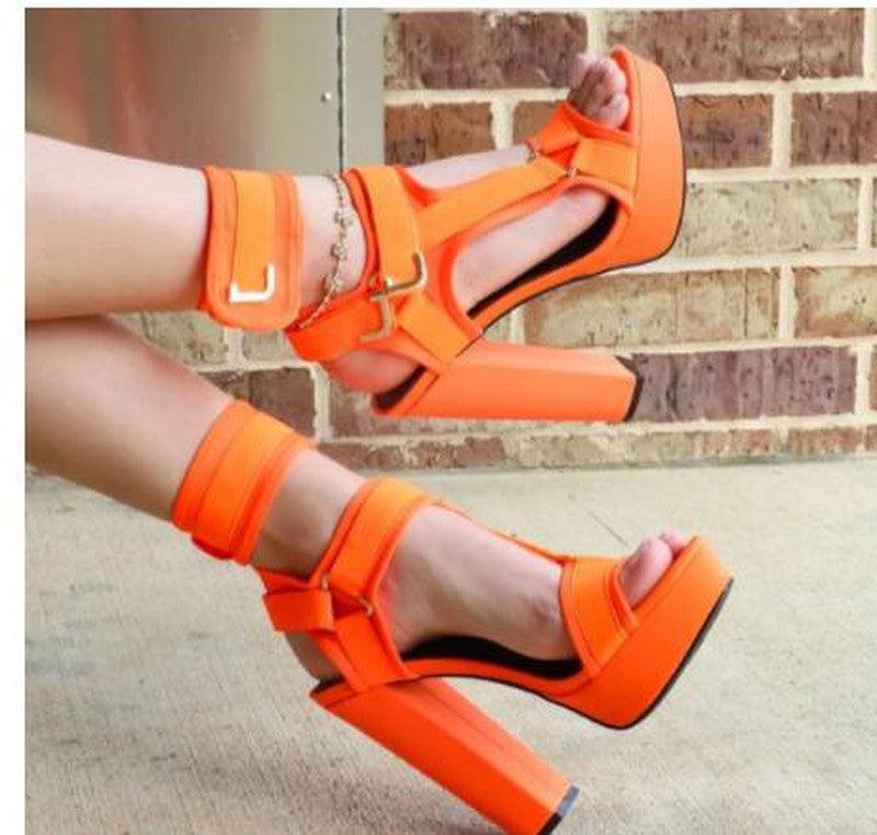 Cheky - New High-Heel Platform Open-Toe Sandals 40-43 Large Size Shoes