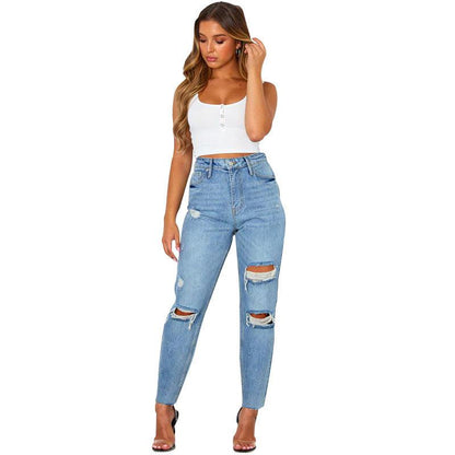 Cheky - Women's Fashion Washed Blue Jeans