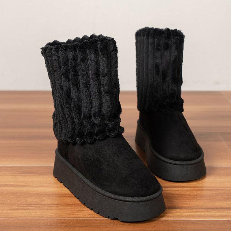 Cheky - Snow Boots Warm Thickened Women's High Platform Cold Weather Boots Furry Cotton Boots