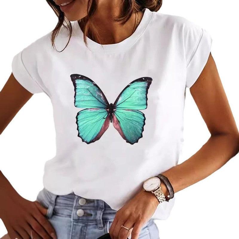 Cheky - Women's Loose 3D Pattern T-shirt