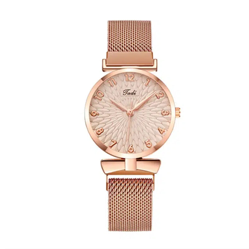 Cheky - Luxury Women Watches 6pcs Set Elegant Female Wristwatches Magnetic Mesh Band Rose Woman Watch Bracelet montre femme reloj mujer