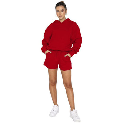 Cheky - Solid Color Pullover Hooded Long Sleeves Sweater For Women