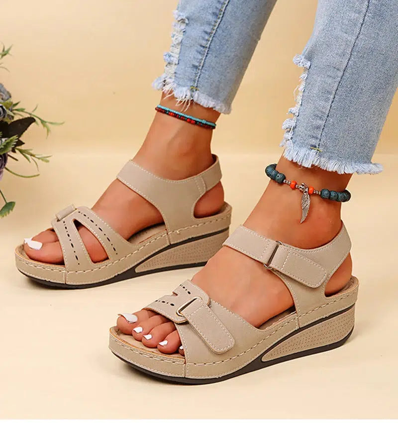 Cheky - Women Sandals Soft Bottom Wedge Heels Sandals Summer Shoes Women Platform Sandalias Mujer Elegant Wedges Shoes For Women