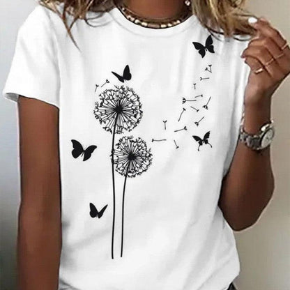 Cheky - Printed T-shirt Casual Tops For Women