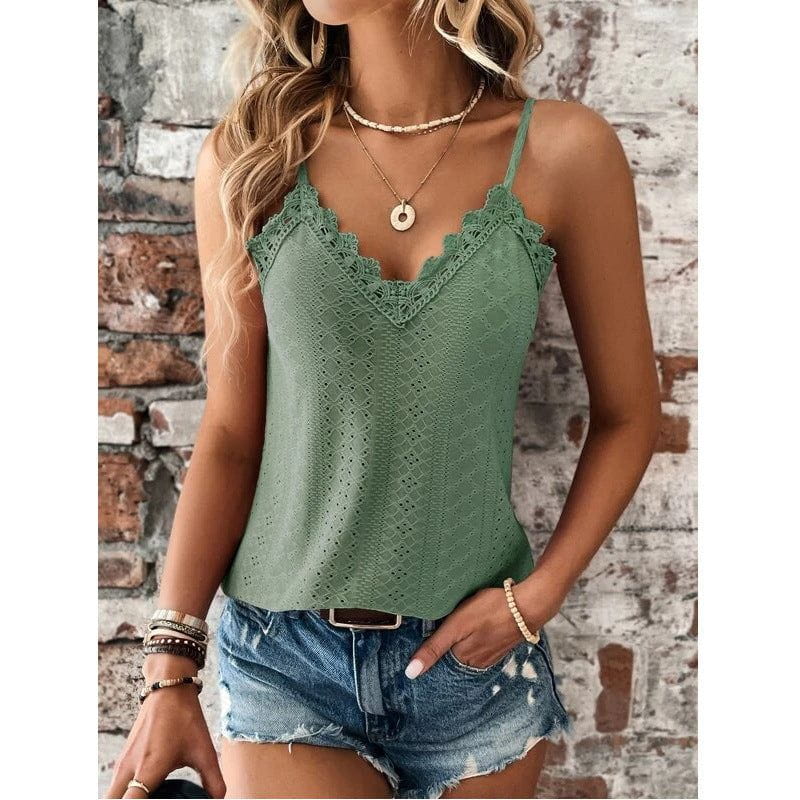 Cheky - New Women's Clothing V-neck Lace Lace Sling Vest