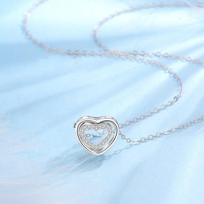 Cheky - S925 Sterling Silver Heart To Heart Pendant Necklace