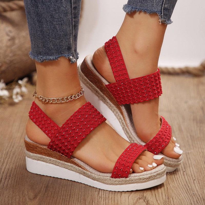 Cheky - Summer Fashion Wedge Sandals For Women Peep-toe Shoes For Women