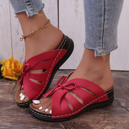 Cheky - New Roman Shoes For Women Lace-up Platform Wedges Sandals Summer Fashion Slides Casual Vacation Beach Slippers