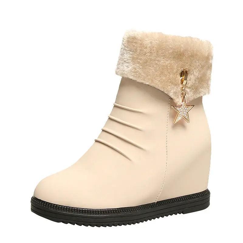 Cheky - All-match cotton shoes women boots slope with snow boots