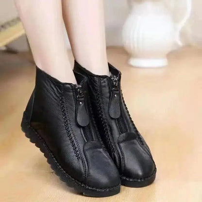 Cheky - Ankle Boots Women Warm Winter Snow Boots Zipper Flat Shoes