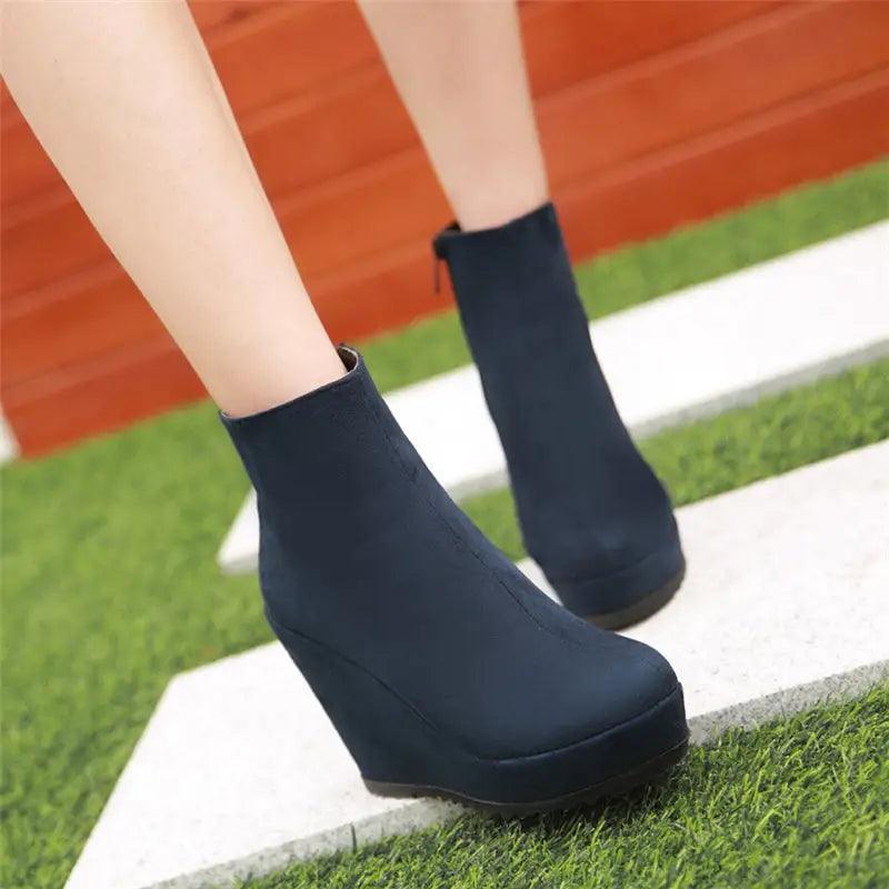 Cheky - Autumn And Winter Women Platform Platform Wedge Boots