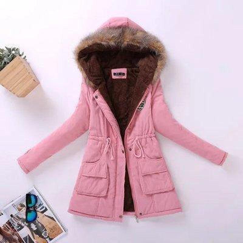 Cheky - Cozy Chic Fur-Trimmed Parka