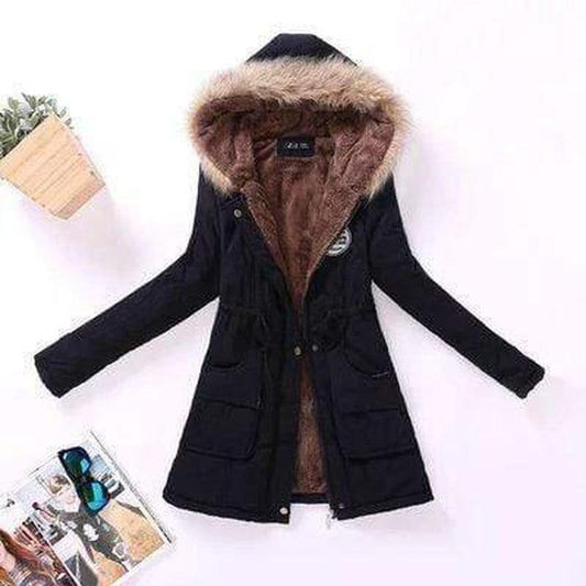 Cheky - Cozy Chic Fur-Trimmed Parka