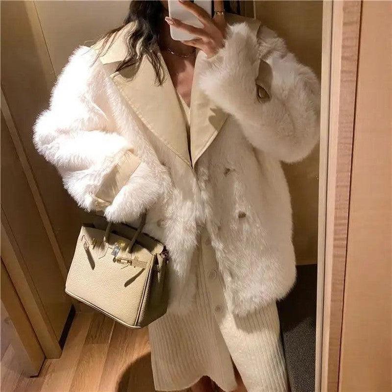 Cheky - Gentle stitching leather for thin fur coat women