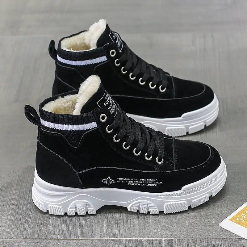 Cheky - Ladies Casual Shoes Lace-up Fashion Sneakers Platform Snow Boots Winter Women Boots Warm Plush Women's Shoes