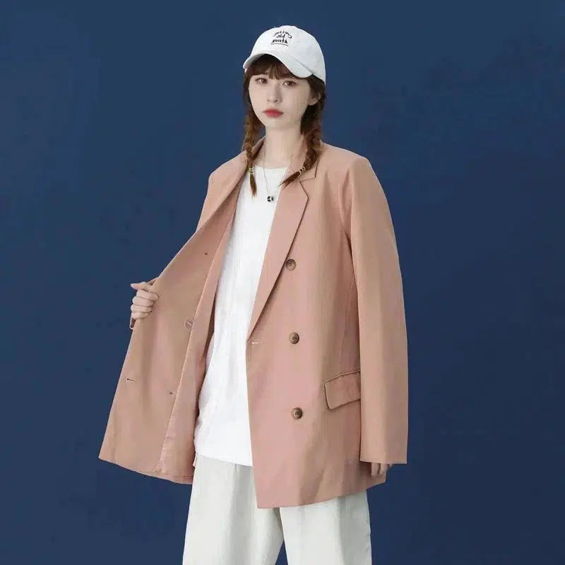 Cheky - Large Loose Korean Style Long-sleeved Shirt Casual Suit