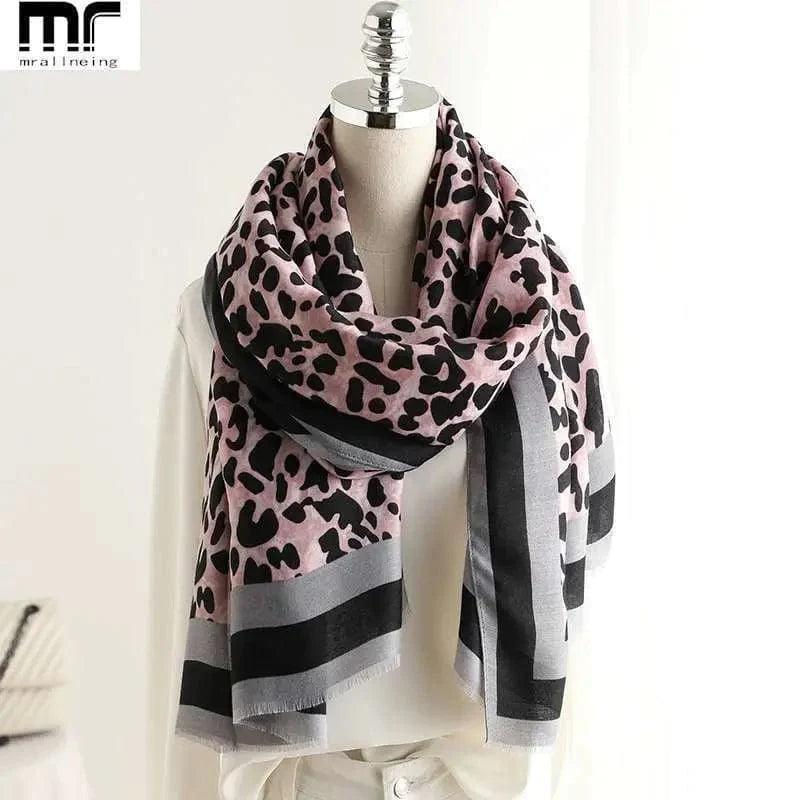 Cheky - Leopard Scarf Spring And Autumn Korean Version Of Female Everything Thin Cotton Feel