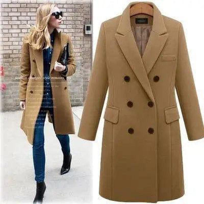 Cheky - Long woolen coat wool coat in windbreaker