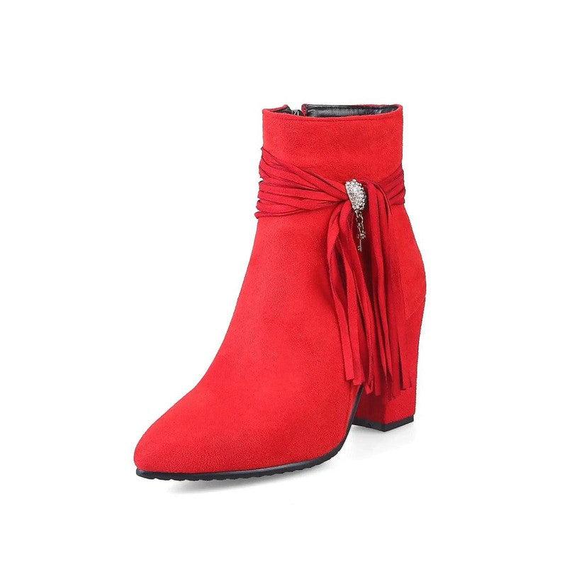 Cheky - Low heel suede ankle boots women England