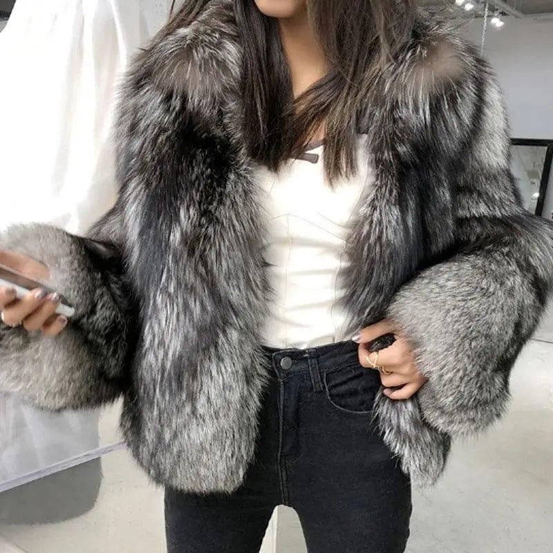 Cheky - Women's Fur Coat Short Fashion Imitation Fox Autumn And