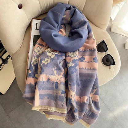 Cheky - Women's Korean Style Air Conditioning Shawl Thickened Warm Scarf